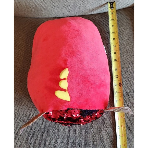 2019 Red Ash the Dragon Sequin Faced Moosh-moosh Stuffed Animal Plush Toy #3900 - Picture 11 of 12